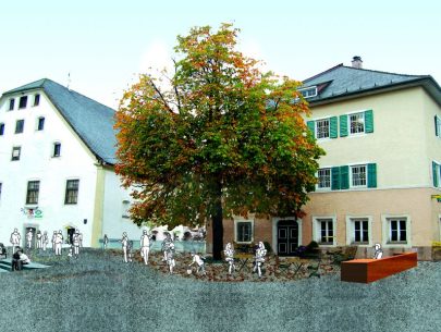 Entwurf für den Bereich vor dem Bräu-Gasthaus Entwurf für den Bereich vor dem Bräu-Gasthaus