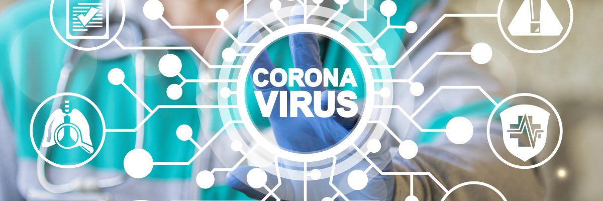 Dieses Bild zeigt den Schriftzug "Corona VIRUS".