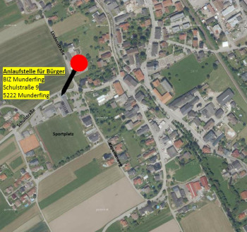 Dieses Bild zeigt auf einer Karte die Anlaufstelle für Bürger im Blackout-Fall.