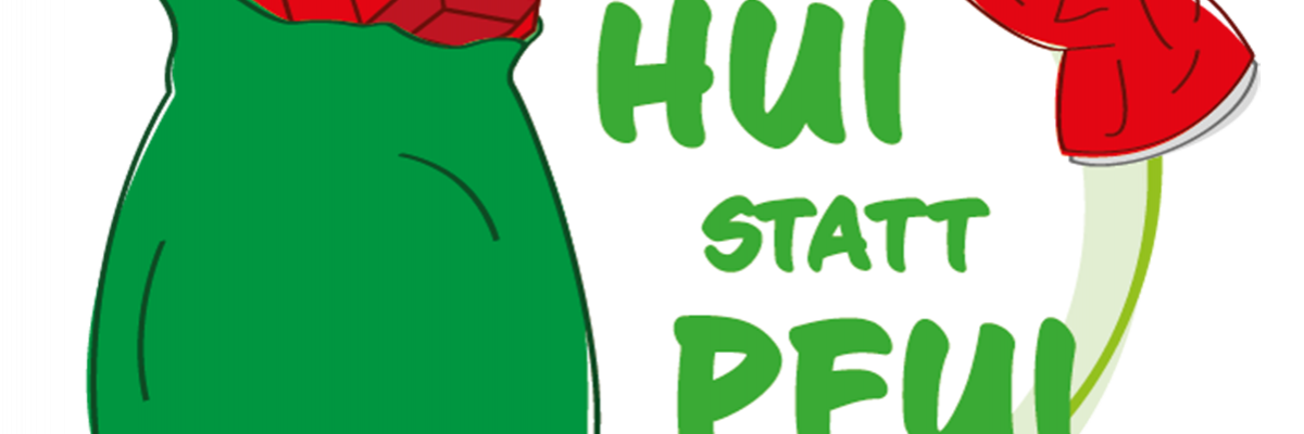 Dieses Bild zeigt das Logo der Flurreinigungsaktion "Hui statt Pfui".