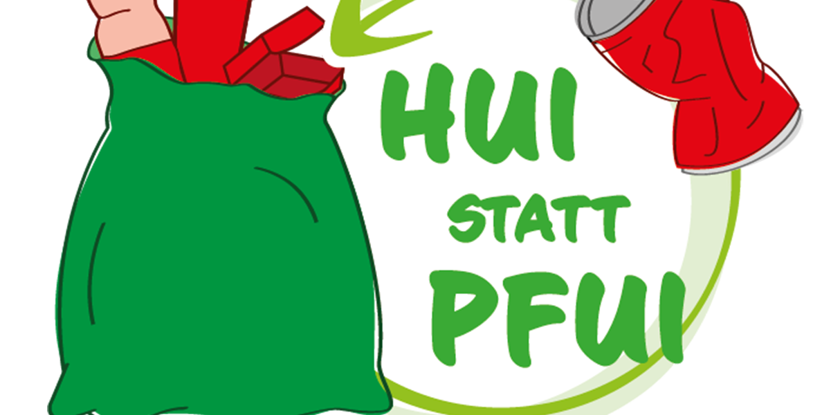 Dieses Bild zeigt das Logo der Flurreinigungsaktion "Hui statt Pfui".
