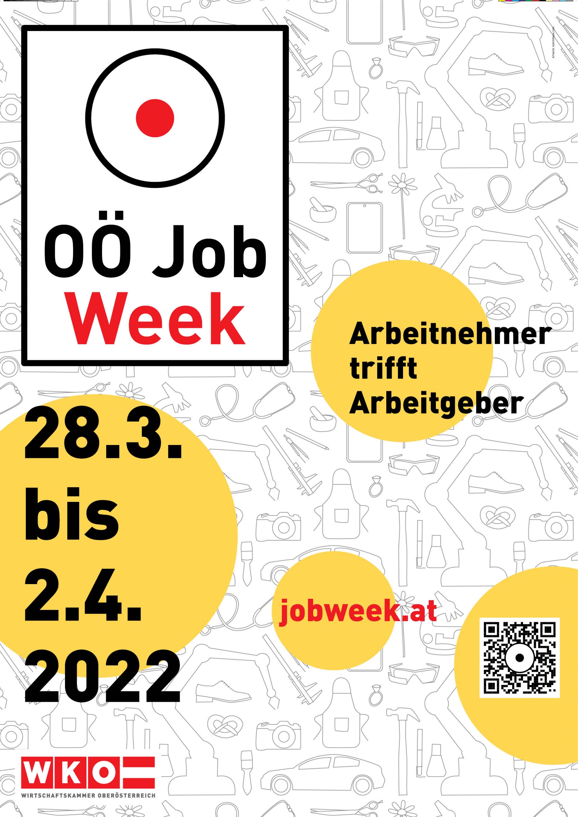 Dieses Bild zeigt das Plakat der OÖ Jobweek.