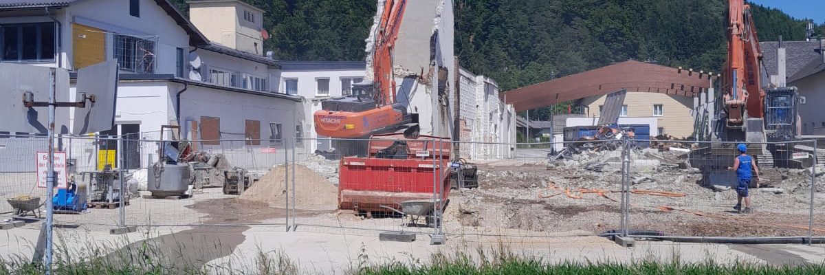 Dieses Bild zeigt die Umbauarbeiten im Gewerbepark Munderfing.