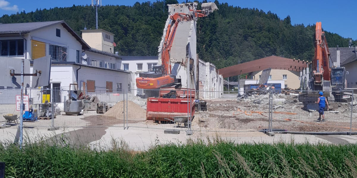 Dieses Bild zeigt die Umbauarbeiten im Gewerbepark Munderfing.