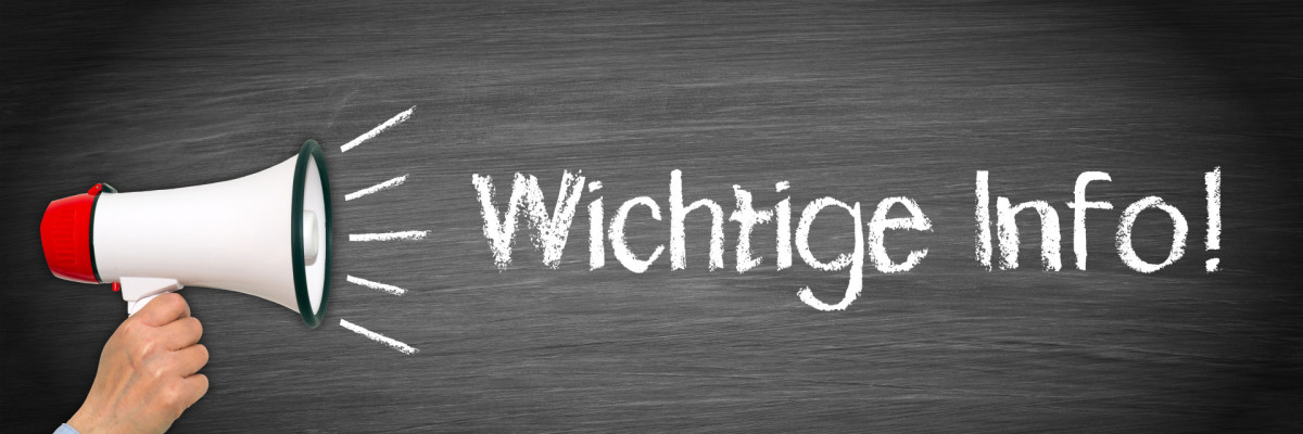 Aushängeschild mit wichtiger Information