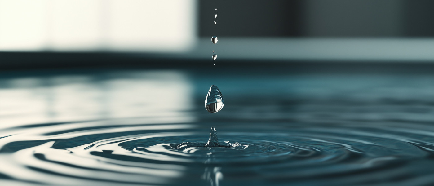 einen fallenden Wassertropfen
