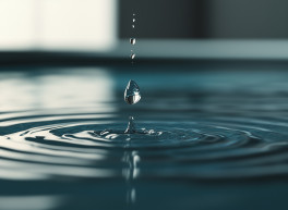 einen fallenden Wassertropfen