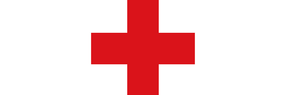 zeigt ein rotes Kreuz