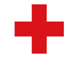 zeigt ein rotes Kreuz