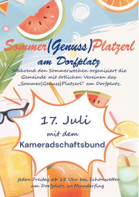 Sommer(Genuss)Platzerl vom Kameradschaftsbund - Fr. 17.07.2026 um 15:00 Uhr