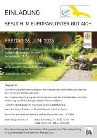 Besuch im Europakloster Gut Aich - Fr. 26.06.2026 um 13:30 Uhr