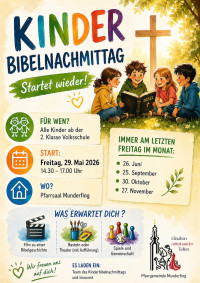 Kinder-Bibelnachmittag - Fr. 29.05.2026 um 14:30 Uhr