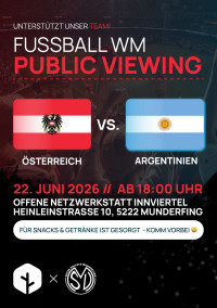 Fussball WM - Public Viewing - Mo. 22.06.2026 um 18:00 Uhr