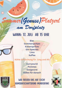Sommer(Genuss)Platzerl vom Kameradschaftsbund - Fr. 17.07.2026 um 15:00 Uhr