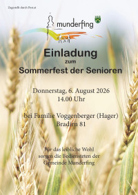 Sommerfest der Senioren - Do. 06.08.2026 um 14:00 Uhr