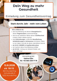 Dein Weg zu mehr Gesundheit! - Mi. 12.08.2026 um 18:15 Uhr